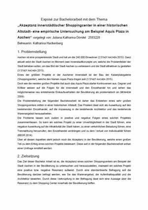 Expose Schreiben Beispiele Fur Die Bachelorarbeit