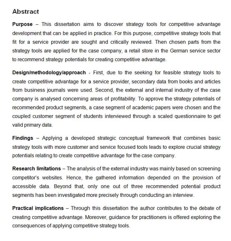 dissertation abstract schreiben