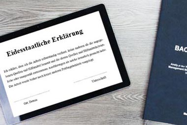 Eidesstattliche Erklärung für die Dissertation/Doktorarbeit