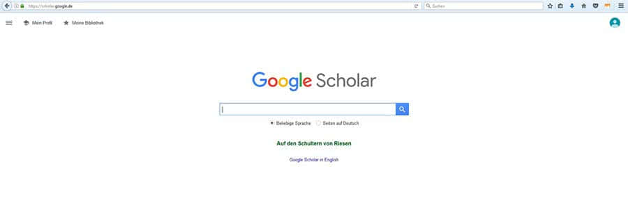 Internetrecherche mit Google Scholar