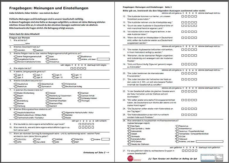 Quantitative Forschung Beispiel Fragebogen