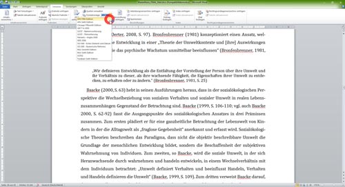 Literaturverzeichnis Word Formatvorlagen Zitierstile