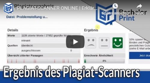 Ergebnis Plagiat-Scanner online