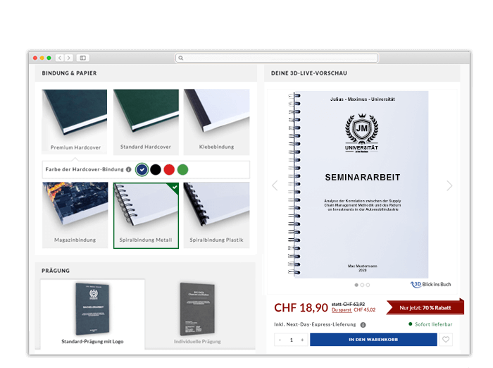Seminararbeit binden 3D Vorschau