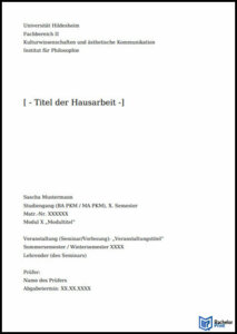 Deckblatt Beispiel - Universität Hildesheim
