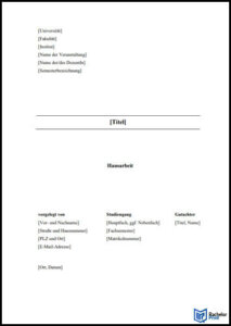 Deckblatt Vorlagen - Vorlage BachelorPrint 3