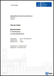 Deckblatt Vorlagen - Vorlage Universität Hannover 2