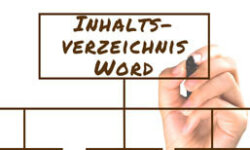 Inhaltsverzeichnis Word-Definition