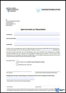 Sperrvermerk Vorlagen - Universität Giessen