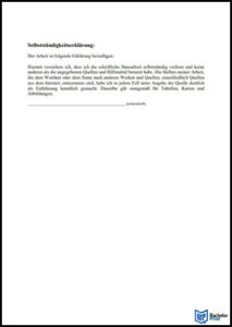 Eigenständigkeitserklärung Seminararbeit-Beispiel Universität Braunschweig