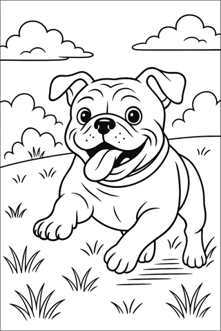 Ausmalbilder Hund - Bulldogge-1