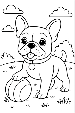 Ausmalbilder Hund - Bulldogge-3
