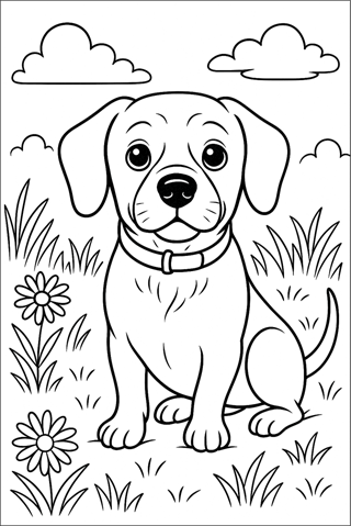 Ausmalbilder Hund - Dackel-1