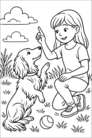 Ausmalbilder Hund - Dackel-3