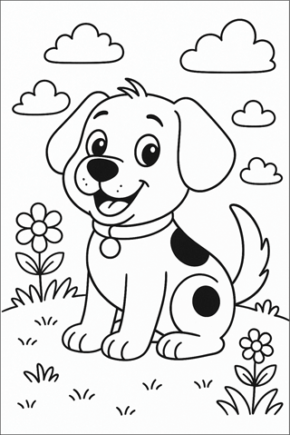 Ausmalbilder Hund für Kinder-1