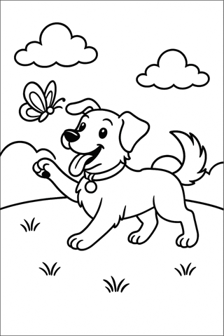 Ausmalbilder Hund für Kinder-2