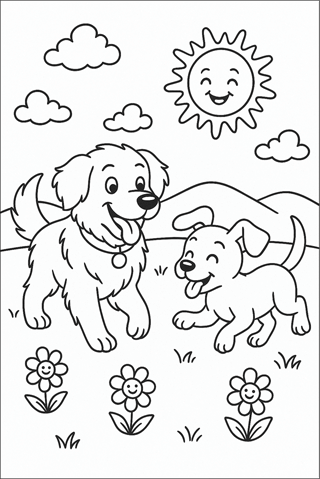 Ausmalbilder Hund für Kinder-3