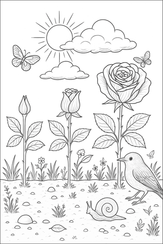 Ausmalbilder Blume für Erwachsene-1