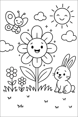 Ausmalbilder Blume für Kinder-1