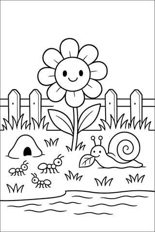 Ausmalbilder Blume für Kinder-2