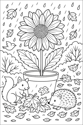 Ausmalbilder Blume im Topf-02