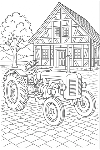 Ausmalbilder-Historischer-Traktor-1