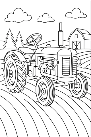 Ausmalbilder-Historischer-Traktor-3