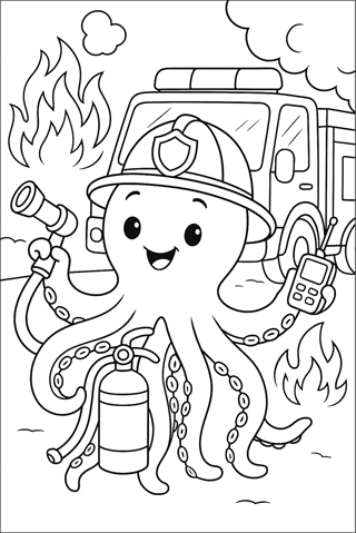 Ausmalbilder Oktopus - Berufe-1