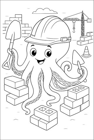 Ausmalbilder Oktopus - Berufe-3