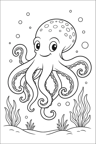 Ausmalbilder Oktopus - Krake-1