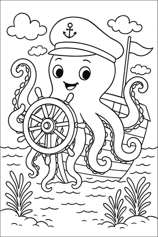 Ausmalbilder Oktopus - Krake-3
