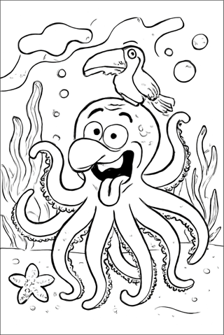 Ausmalbilder Oktopus für Erwachsene-2