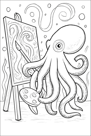 Ausmalbilder Oktopus für Erwachsene-3