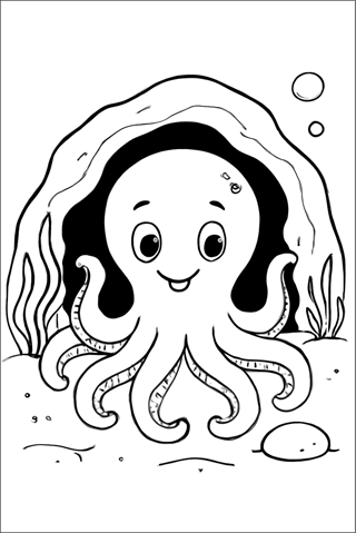 Ausmalbilder Oktopus für Kinder-1