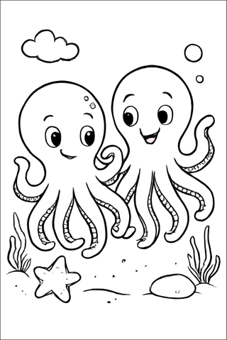 Ausmalbilder Oktopus für Kinder-2