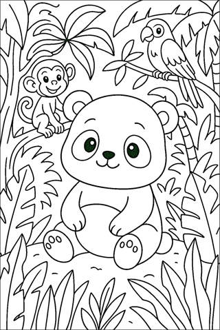 Ausmalbilder Panda Einfach-1