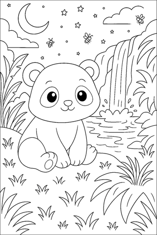 Ausmalbilder Panda Einfach-2