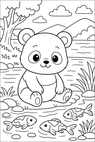 Ausmalbilder Panda Einfach-3