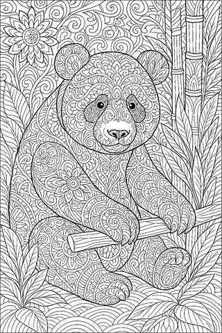 Ausmalbilder Panda für Erwachsene-1