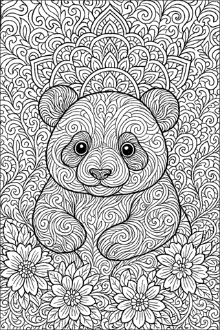 Ausmalbilder Panda für Erwachsene-2
