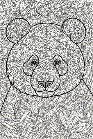 Ausmalbilder Panda für Erwachsene-3