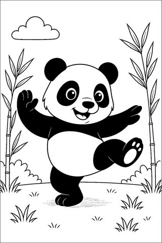 Ausmalbilder Panda für Kinder-1