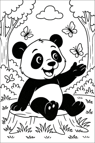 Ausmalbilder Panda für Kinder-3