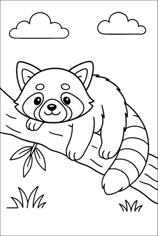 Ausmalbilder Roter Panda-1
