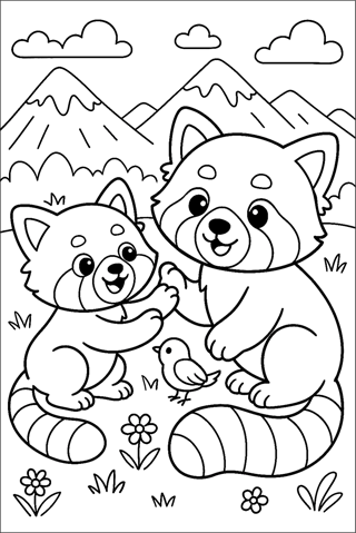 Ausmalbilder Roter Panda-2