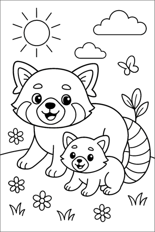 Ausmalbilder Roter Panda-3