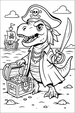 Ausmalbilder-T-Rex-Verkleidet-1