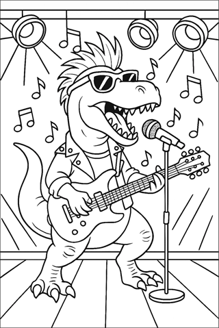 Ausmalbilder-T-Rex-Verkleidet-2