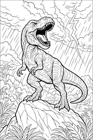 Ausmalbilder-T-Rex-für-Erwachsene-1