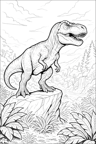 Ausmalbilder-T-Rex-für-Erwachsene-2